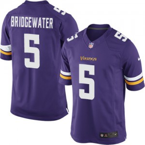 Vikings du Minnesota jeunesse Nike # 5 Teddy Bridgewater élite violet équipe NFL Maillot Magasin de couleur