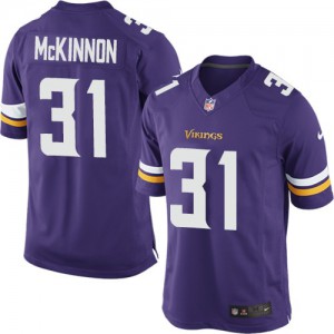 Vikings du Minnesota jeunesse Nike # 31 Jerick McKinnon élite violet équipe NFL Maillot Magasin de couleur