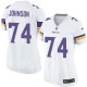 Women Nike Minnesota Vikings &74 Charlie Johnson Elite White NFL Jersey