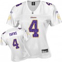 Reebok Minnesota Vikings &4 Brett Favre White Women Sweetheart Premier EQT Throwback NFL Jersey
