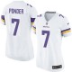 Women Nike Minnesota Vikings &7 Christian Ponder Elite White NFL Jersey