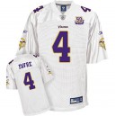 Reebok Minnesota Vikings &4 Brett Favre All White Premier EQT Throwback NFL Jersey with Team 1961-2010 50th Anniversary Patch