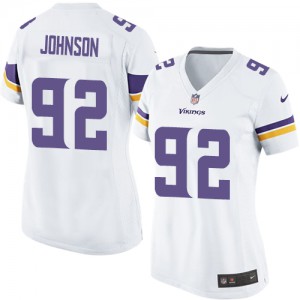 Femmes Nike Minnesota Vikings # 92 Tom Johnson Élite blanc NFL Maillot Magasin