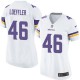 Women Nike Minnesota Vikings &46 Cullen Loeffler Elite White NFL Jersey