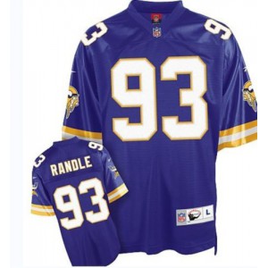 Mitchell et Ness Minnesota Vikings # 93 John Randle violet équipe couleur Throwback authentique NFL maillot