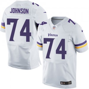 Hommes Nike Minnesota Vikings # 74 Charlie Johnson Élite blanc NFL Maillot Magasin