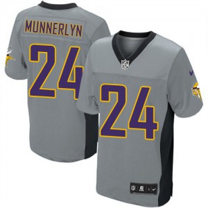 Hommes Nike Minnesota Vikings # 24 capitaine Munnerlyn Élite gris ombre NFL Maillot Magasin