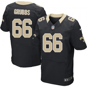 Hommes Nike New Orleans Saints # 66 Ben Grubbs Élite Noir couleur NFL maillot de Team
