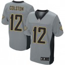 Men Nike New Orleans Saints &12 Marques Colston Elite Grey Shadow NFL Jersey
