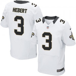 Hommes Nike New Orleans Saints # 3 Bobby Hebert Élite blanc NFL Maillot Magasin