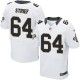 Men Nike New Orleans Saints &64 Zach Strief Elite White NFL Jersey