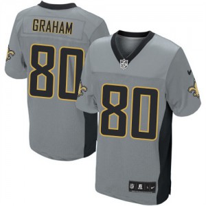 Hommes Nike New Orleans Saints # 80 Jimmy Graham Élite gris ombre NFL Maillot Magasin