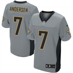 Hommes Nike New Orleans Saints # 7 Morten Andersen élite gris ombre NFL Maillot Magasin