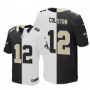 Men Nike New Orleans Saints &12 Marques Colston Elite Team/Road Two Tone NFL Jersey