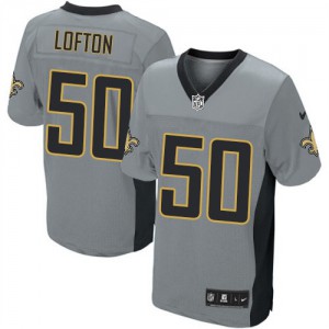 Hommes Nike New Orleans Saints # 50 Curtis Lofton Élite gris ombre NFL Maillot Magasin