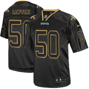 Hommes Nike New Orleans Saints # Curtis Lofton Élite 50 Lights Out noir NFL Maillot Magasin