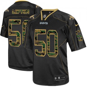 Hommes Nike New Orleans Saints # 50 Curtis Lofton Élite noire Camo Fashion NFL Maillot Magasin