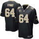 Youth Nike New Orleans Saints &64 Zach Strief Elite Black Team Color C Patch NFL Jersey