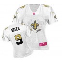 Women Nike New Orleans Saints &9 Drew Brees Elite White Fem Fan NFL Jersey