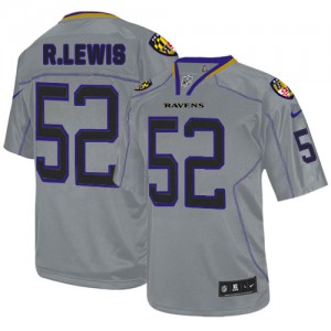 Hommes Nike Baltimore Ravens # 52 Ray Lewis Élite Lights Out gris NFL Maillot Magasin