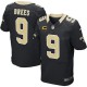 Men Nike New Orleans Saints &9 Drew Brees Elite Black Team Color C Patch NFL Jersey
