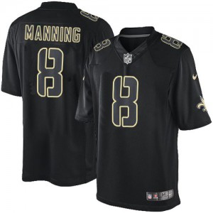 Hommes Nike New Orleans Saints # 8 Archie Manning élite noir incidence NFL Maillot Magasin