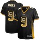 Women Nike New Orleans Saints &9 Drew Brees Elite Black Drift Fashion NFL Jersey