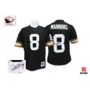 Mitchell And Ness New Orleans Saints &8 Archie Manning Black Authentic Throwback Autographed NFL Jersey