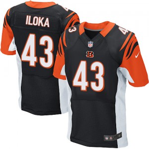 Hommes Nike Cincinnati Bengals # 43 George Iloka Élite Noir couleur NFL maillot de Team
