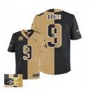 Men Nike New Orleans Saints &9 Drew Brees Elite Team/Alternate Two Tone C Patch Autographed NFL Jersey