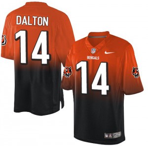 Hommes Nike Cincinnati Bengals # 14 Andy Dalton élite Orange/Noir Fadeaway NFL Maillot Magasin