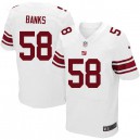 Men Nike New York Giants &58 Carl Banks Elite White NFL Jersey