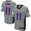 Men Nike New York Giants &11 Phil Simms Elite Grey Shadow NFL Jersey