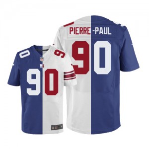 Hommes Nike New York Giants # 90 Jason Pierre-Paul Élite Team/route deux tonnes NFL Maillot Magasin