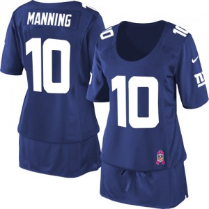 Femmes Nike New York Giants # 10 Eli Manning élite Royal Bleu Breast Cancer Awareness NFL Maillot Magasin