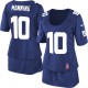 Women Nike New York Giants &10 Eli Manning Elite Royal Blue Breast Cancer Awareness NFL Jersey