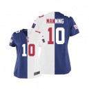 Women Nike New York Giants &10 Eli Manning Elite Team/Road Two Tone NFL Jersey