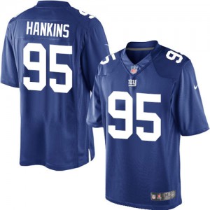 Jeunesse Nike New York Giants # 95 Johnathan Hankins élite bleu Royal équipe NFL Maillot Magasin de couleur