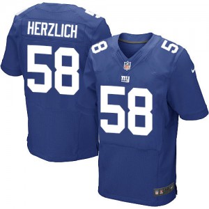 Hommes Nike New York Giants # 58 Mark Herzlich Élite bleu Royal équipe NFL Maillot Magasin de couleur