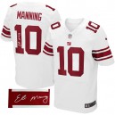 Men Nike New York Giants &10 Eli Manning White Elite Autographed NFL Jersey