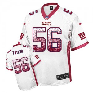 Hommes Nike New York Giants # 56 Lawrence Taylor Élite blanc Drift mode NFL Maillot Magasin