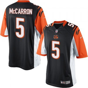 Jeunesse Nike Cincinnati Bengals # AJ 5 McCarron Élite noir couleur NFL maillot de l'équipe
