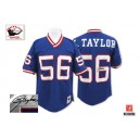 Mitchell and Ness New York Giants &56 Lawrence Taylor Blue Authentic Throwback Autographed NFL Jersey