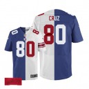 Men Nike New York Giants &80 Victor Cruz Elite Team/Road Two Tone Autographed NFL Jersey
