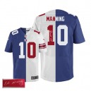 Men Nike New York Giants &10 Eli Manning Elite Team/Road Two Tone Autographed NFL Jersey