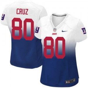 Femmes Nike New York Giants # 80 Victor Cruz Élite Blanc/Indigo bleu Fadeaway NFL Maillot Magasin Femmes Nike New York Giants # 80 Victor Cruz Élite Blanc/Indigo bleu Fadeaway NFL Maillot Magasin