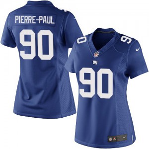 Femmes Nike New York Giants # 90 Jason Pierre-Paul Élite bleu Royal équipe NFL Maillot Magasin de couleur