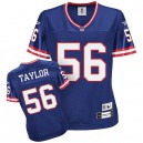 Reebok New York Giants &56 Lawrence Taylor Blue Women Throwback Team Color Premier EQT NFL Jersey