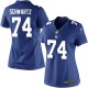 Women Nike New York Giants &74 Geoff Schwartz Elite Royal Blue Team Color NFL Jersey