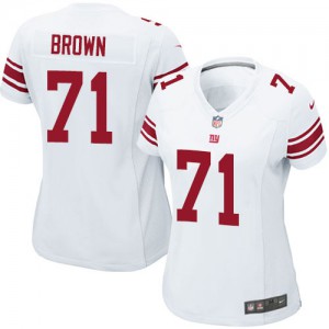 Femmes Nike New York Giants # 71 Charles Brown Élite blanc NFL Maillot Magasin